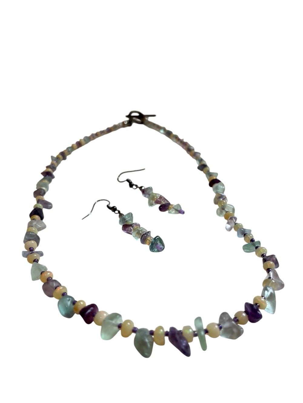 Multi-Color Beaded Necklace and Earrings Set